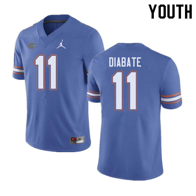 Jordan Brand Youth #11 Mohamoud Diabate Florida Gators College Football Jerseys Sale-Blue